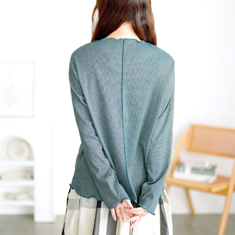 大きいサイズ レディース 前後2wayラメシアーメロートップス　cpdai-659593 【メール便可】