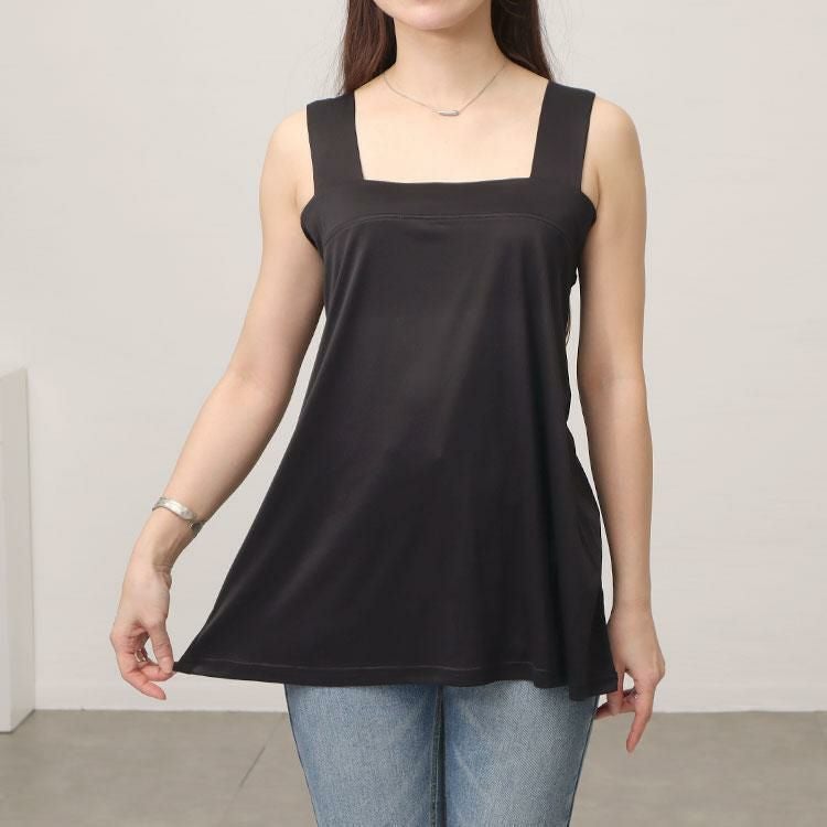 大きいサイズ レディース ブラ紐隠しタンクトップ　cpdai-659520 【メール便可】 ブラック