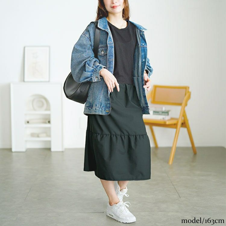 大きいサイズ レディース ティアードドッキングワンピース　cpdai-659547 【メール便可】