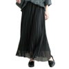 大きいサイズ レディース シフォンプリーツスカート　416803s ブラック