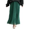 大きいサイズ レディース シフォンプリーツスカート　416803s グリーン