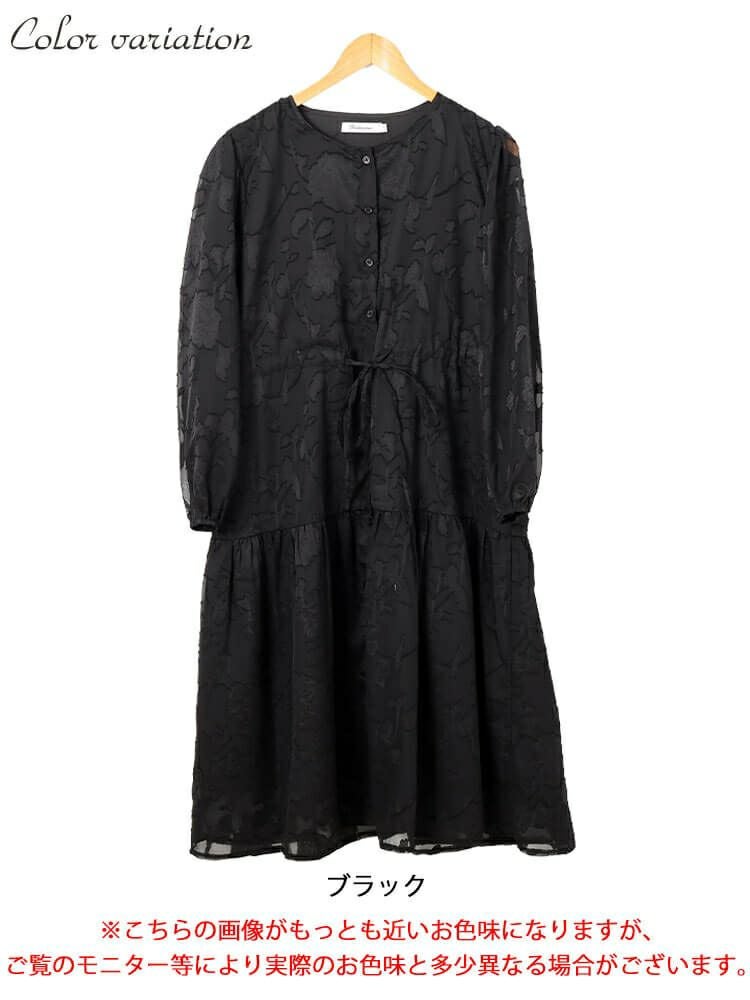 大きいサイズ レディース 花柄ジャガードティアードワンピース　jp535 【メール便可】