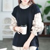 大きいサイズ レディース チェックシャツフェイクベストチュニック　cast-5552019 【メール便可】 ネイビー