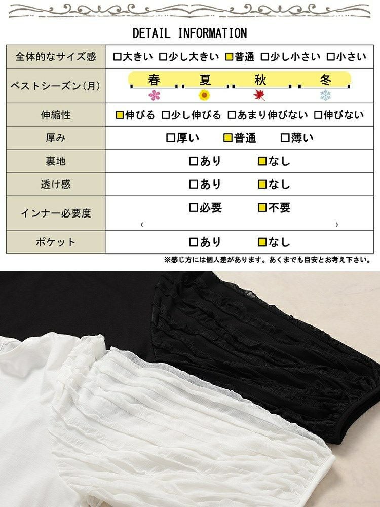 大きいサイズ レディース フリルタックジャガード切り替えプルオーバー　plan-271527 【メール便可】