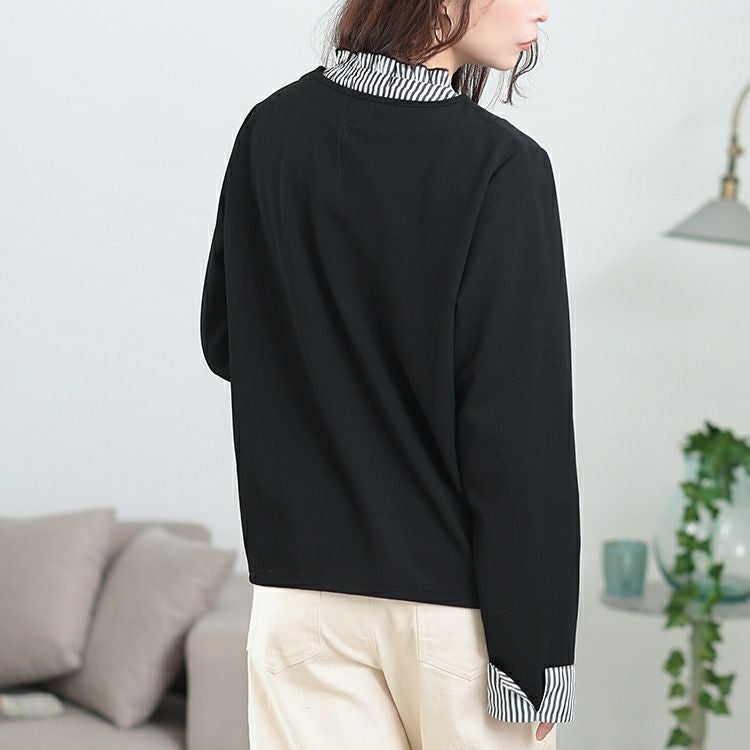 大きいサイズ レディース フェイクフリル襟カーディガン　plan-271602