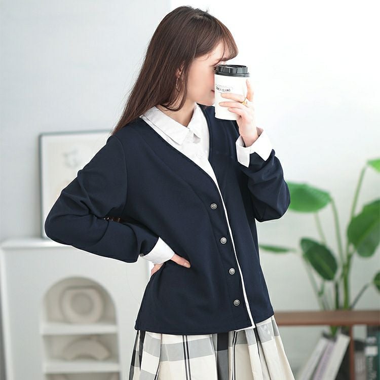 大きいサイズ レディース フェイクシャツカーディガン　plan-271601