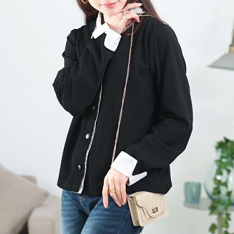 大きいサイズ レディース フェイクシャツカーディガン　plan-271601