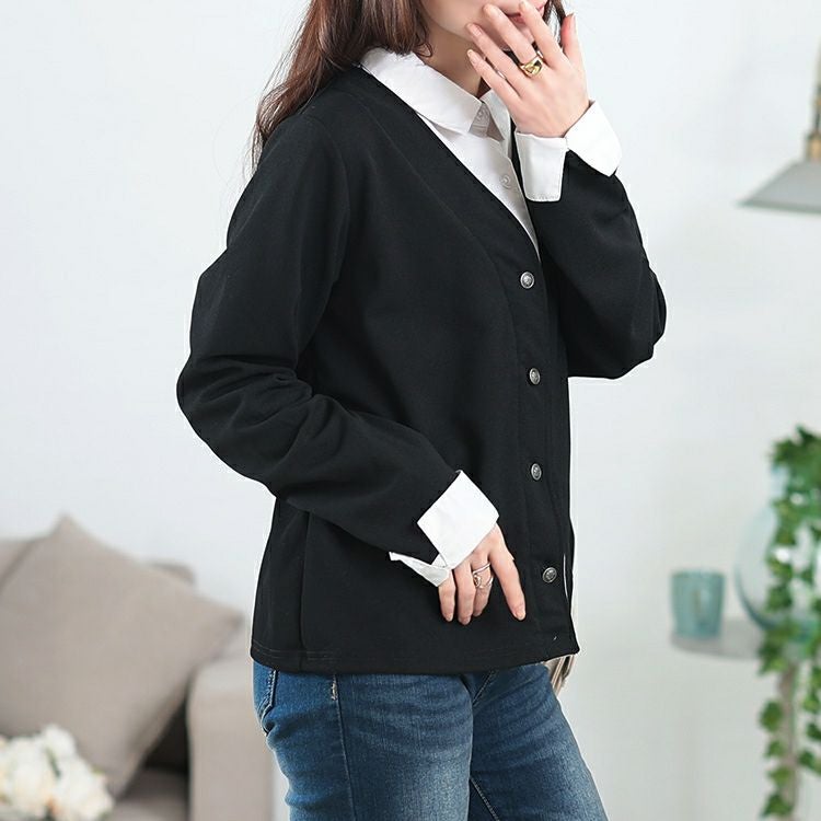 大きいサイズ レディース フェイクシャツカーディガン　plan-271601