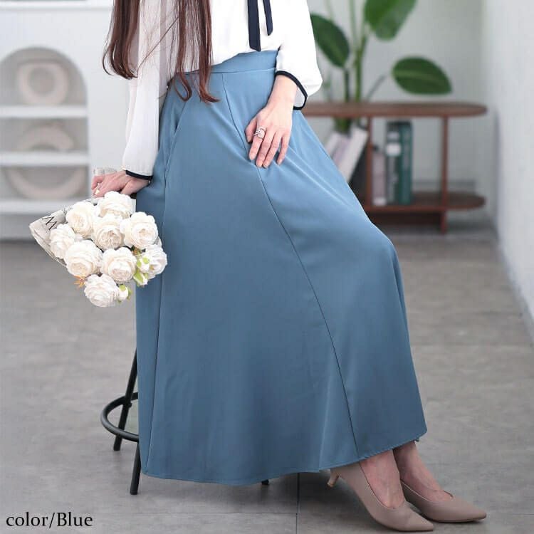 大きいサイズ レディース ダブルポケットフレアスカート　plan-350003