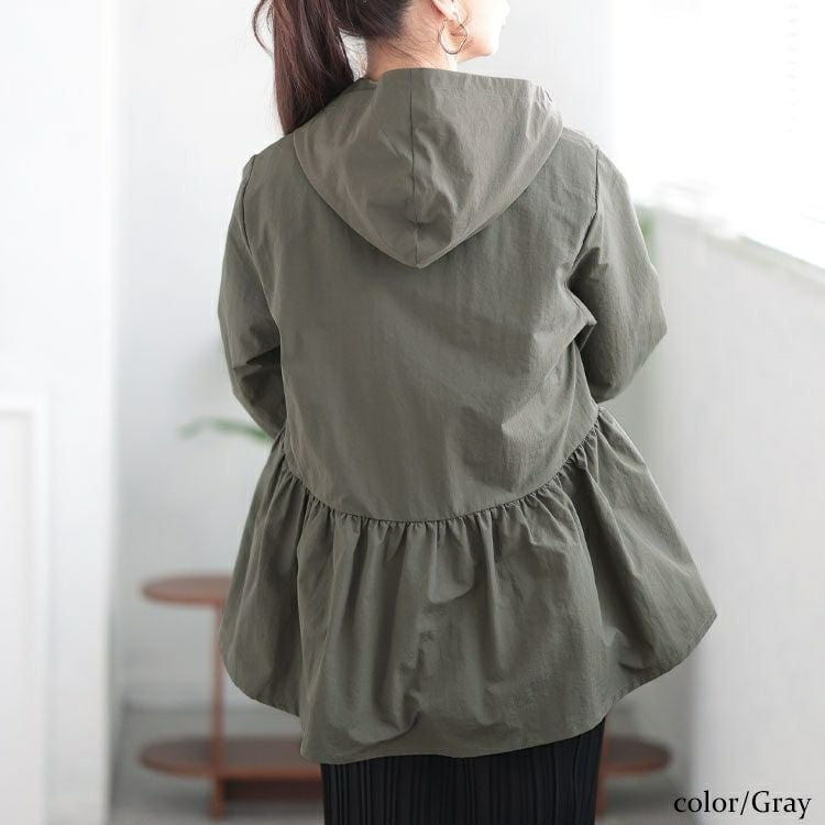 大きいサイズ レディース ペプラムナイロンマウンテンパーカー　tog-1019