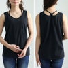 大きいサイズ レディース ホルターネックカップ付きタンクトップ　mncut-152050 ブラック