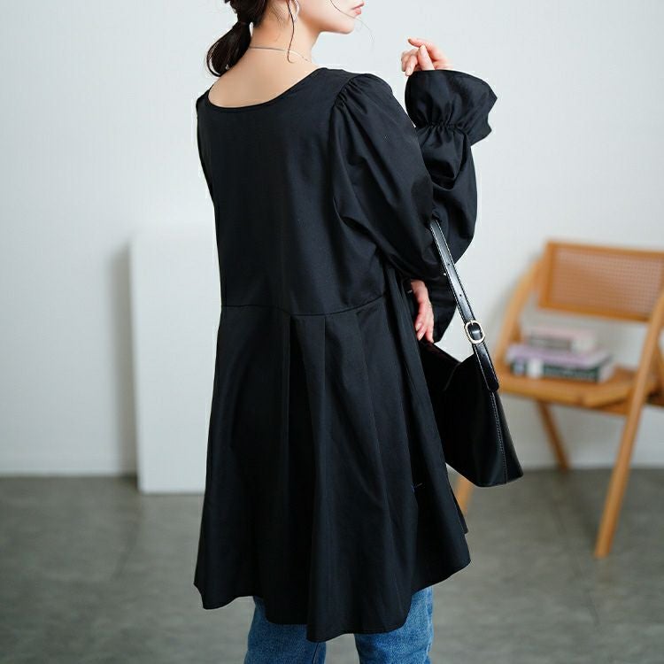 大きいサイズ レディース キャンディスリーブタック切り替えチュニック　tog-1022