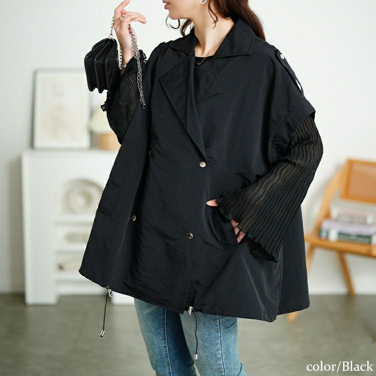 大きいサイズ レディース ダブルテーラードオーバーサイズジレ　maru-30126