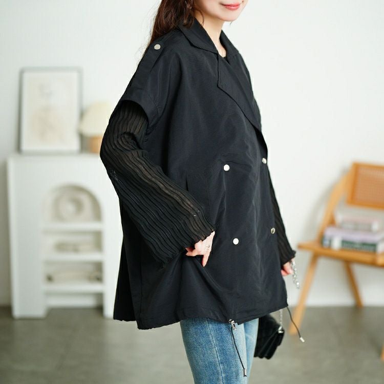 大きいサイズ レディース ダブルテーラードオーバーサイズジレ　maru-30126