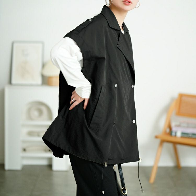 大きいサイズ レディース ダブルテーラードオーバーサイズジレ　maru-30126