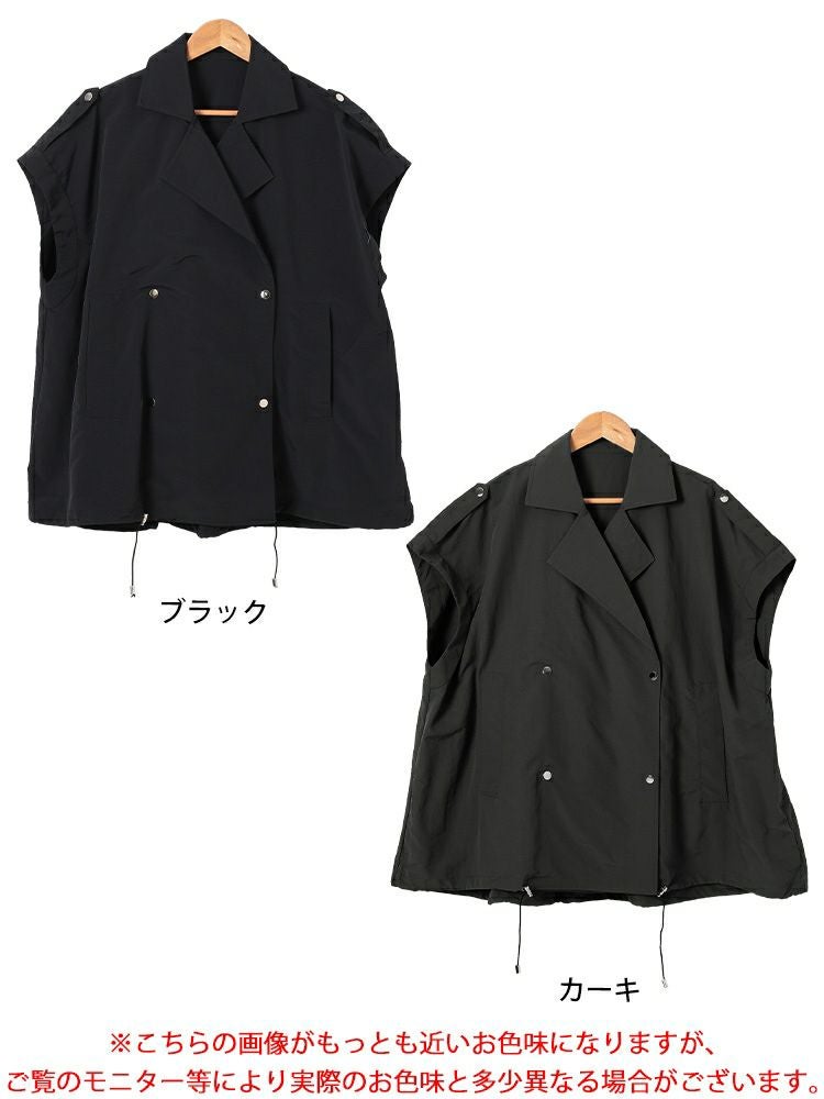 大きいサイズ レディース ダブルテーラードオーバーサイズジレ　maru-30126