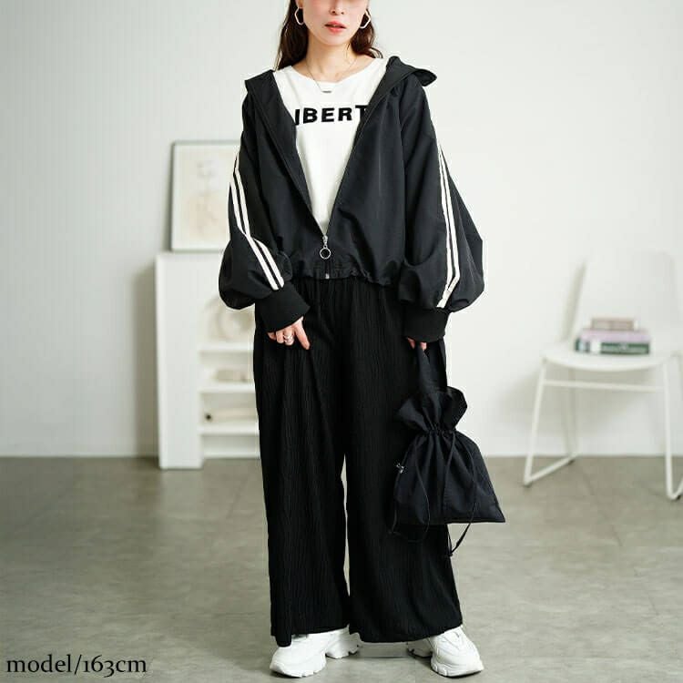 大きいサイズ レディース ウェーブプリーツワイドパンツ　plan-471006