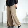 大きいサイズ レディース ウェーブプリーツワイドパンツ　plan-471006 ベージュ