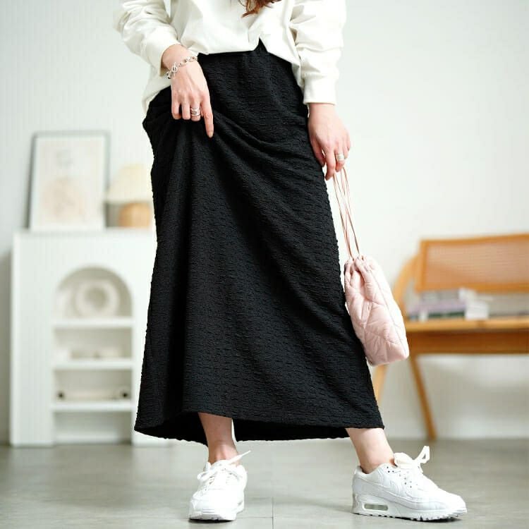 大きいサイズ レディース ポコポコナロースカート　cpdai-659555 【メール便可】