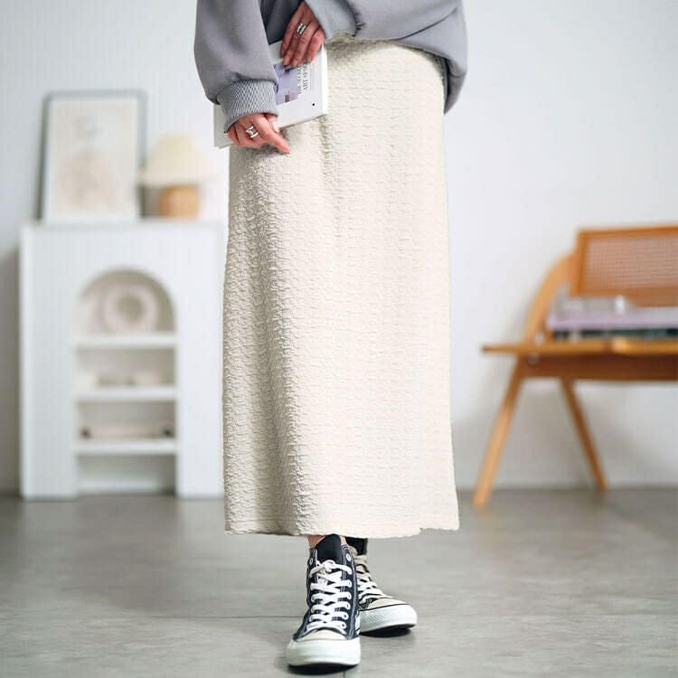 大きいサイズ レディース ポコポコナロースカート　cpdai-659555 【メール便可】