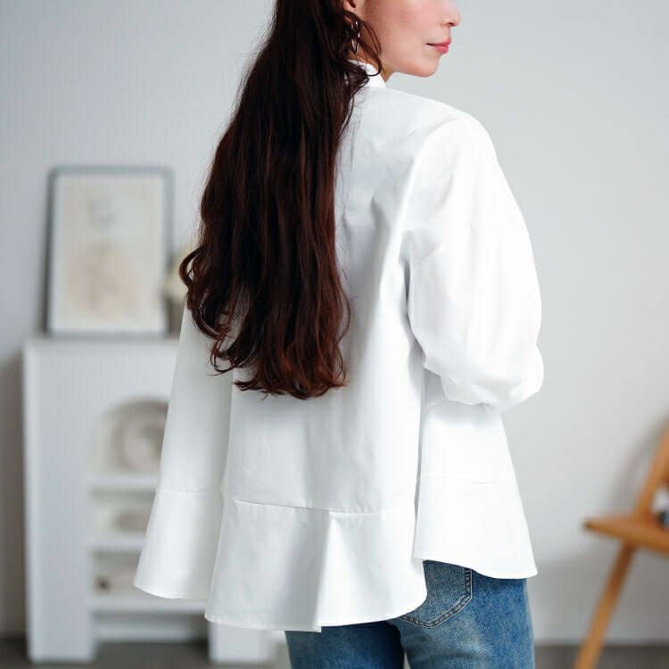 大きいサイズ レディース キテ楽ウエストメイクシャツ　cpdai-640700 【メール便可】