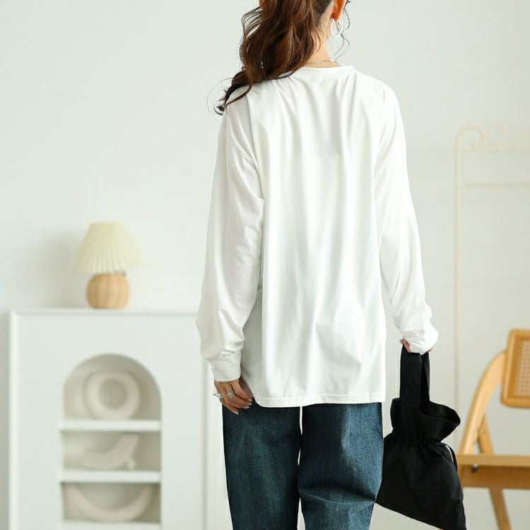 大きいサイズ レディース 斜めスリットロゴプリントロンT　goldy-1653 【メール便可】