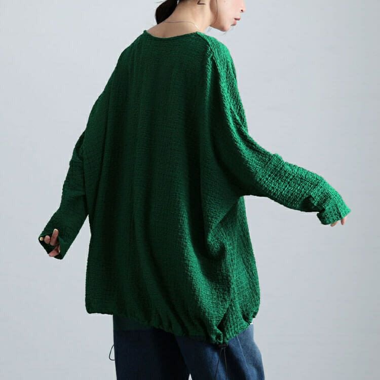 大きいサイズ レディース 裾ドロストポコポコドルマンチュニック　bai-0173