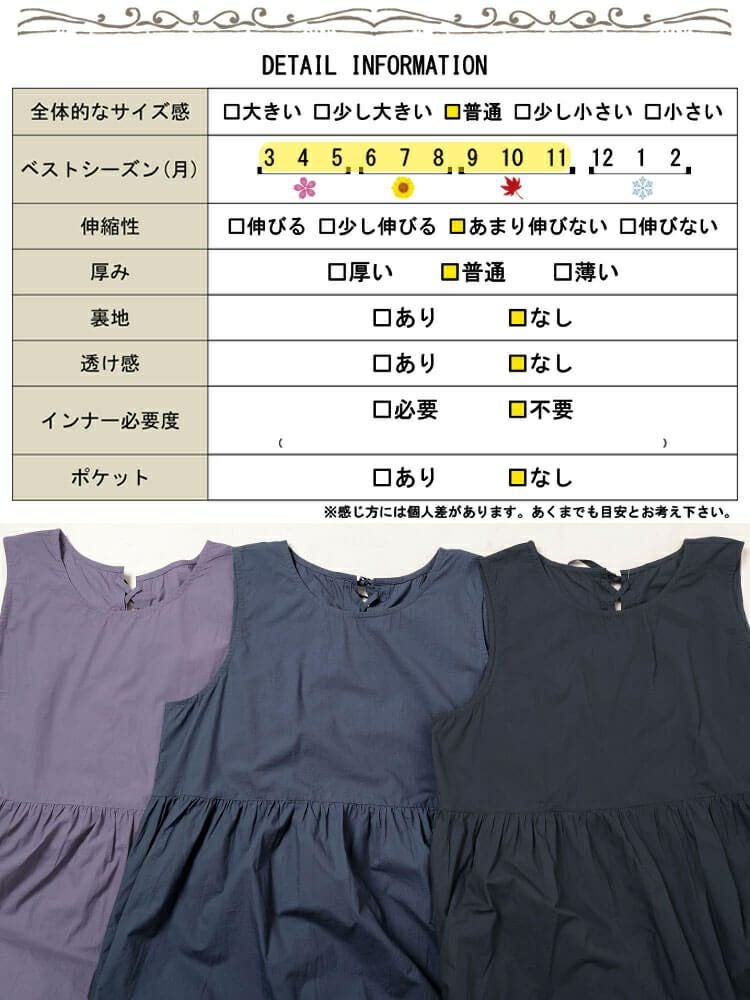 大きいサイズ レディース コットンレースアップティアードワンピース　fem-524