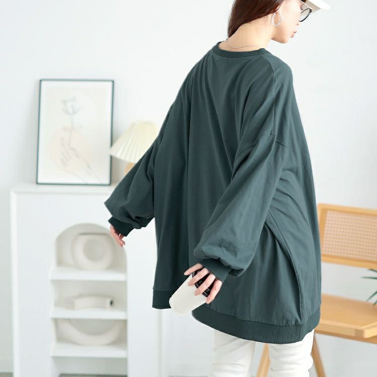 大きいサイズ レディース Vネックドルマンチュニック　bai-0177