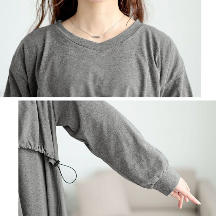 大きいサイズ レディース ドロストレイヤードワンピース　bai-0174