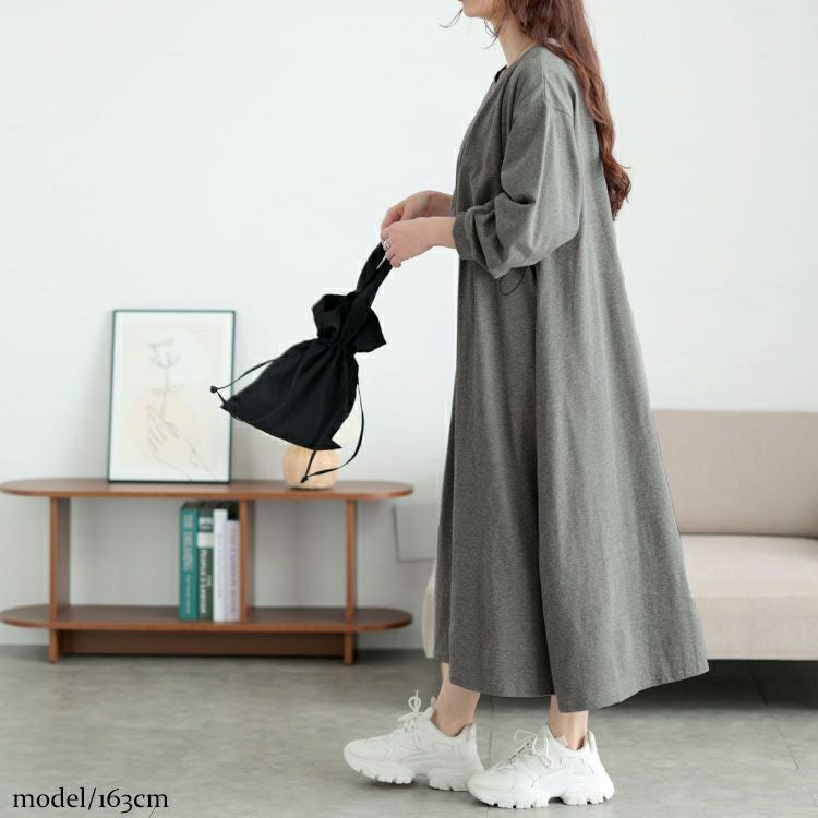 大きいサイズ レディース ドロストレイヤードワンピース　bai-0174
