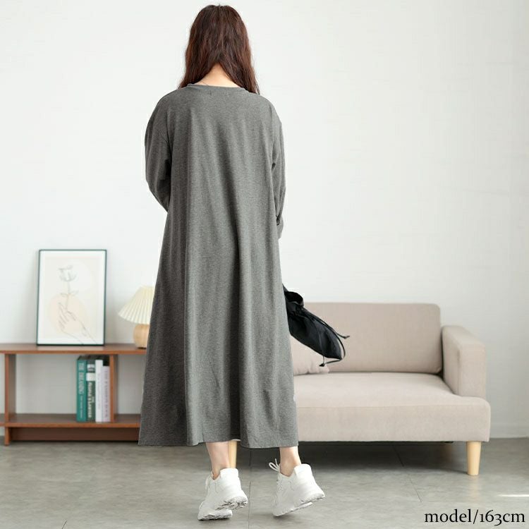 大きいサイズ レディース ドロストレイヤードワンピース　bai-0174