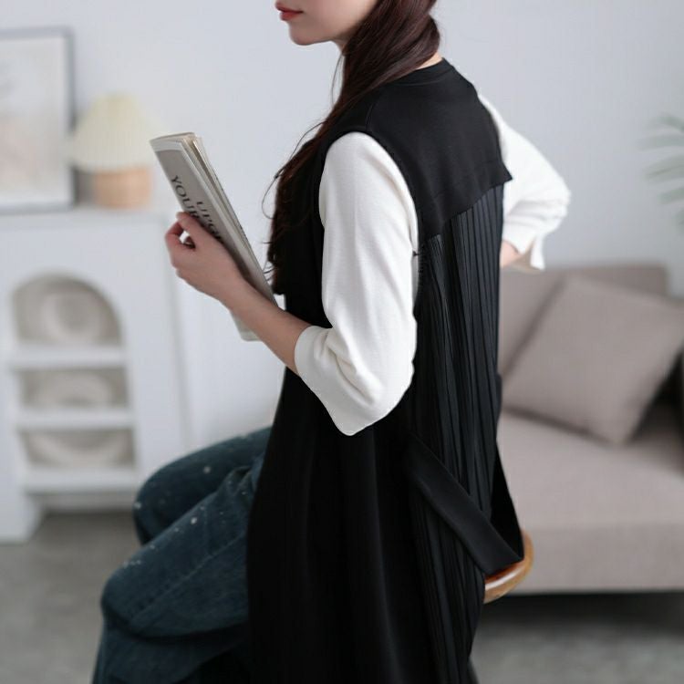 大きいサイズ レディース バックプリーツロングジレ　tog-1028