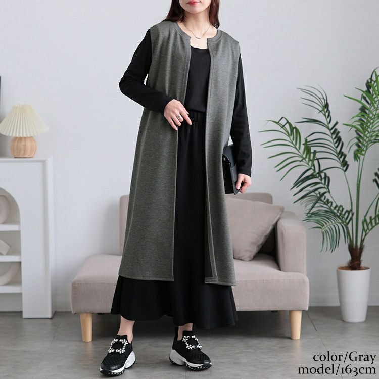 大きいサイズ レディース バックプリーツロングジレ　tog-1028