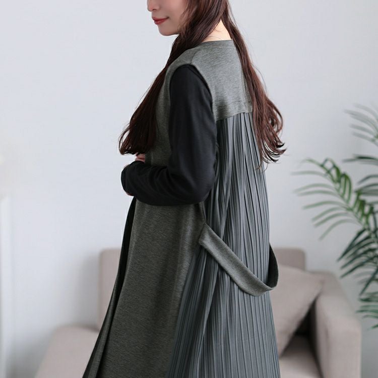 大きいサイズ レディース バックプリーツロングジレ　tog-1028