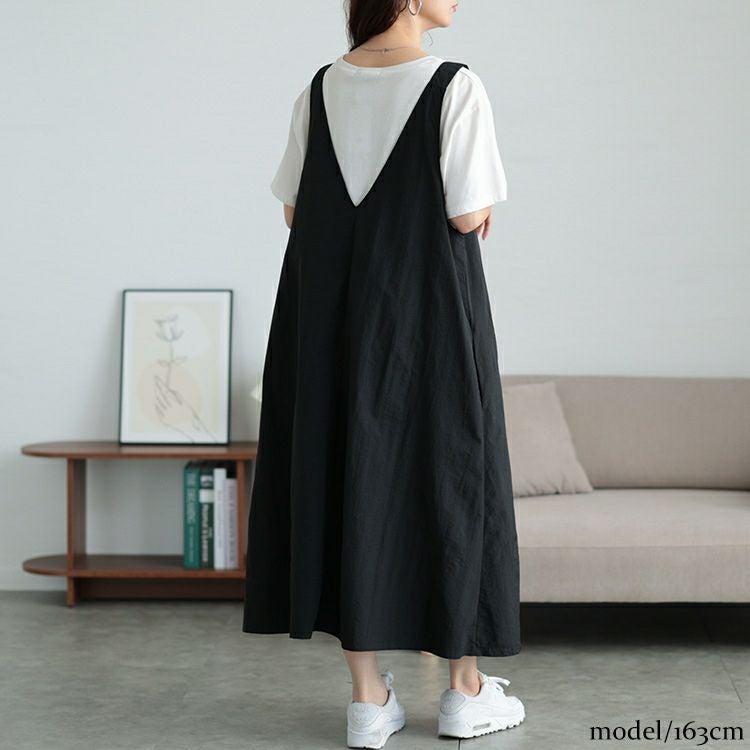 大きいサイズ レディース 肩ベルトナイロンジャンパースカート　tog-1026 【メール便可】