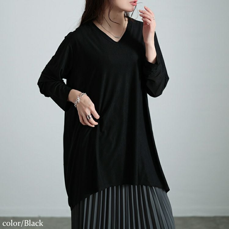 大きいサイズ レディース ストレッチカットシフォンコクーンチュニック　maru-30119 【メール便可】