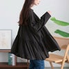 大きいサイズ レディース ストレッチカットシフォンペプラムチュニック　maru-30118 【メール便可】 チャコール