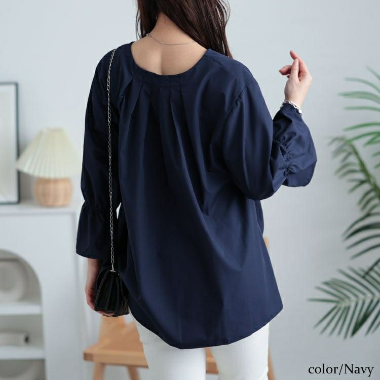 大きいサイズ レディース バックタックツイストブラウス　sw-0735 【メール便可】