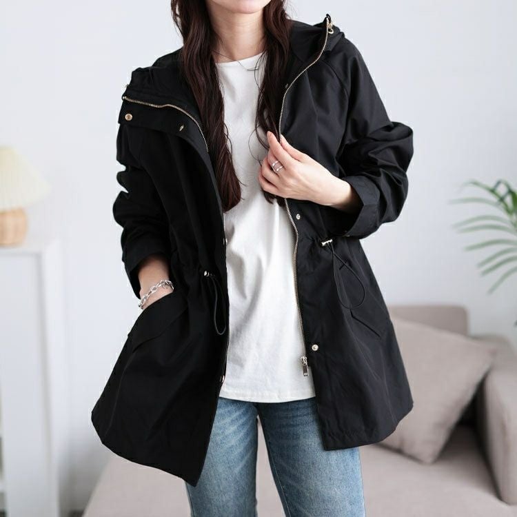 大きいサイズ レディース 撥水ウエストドロストマウンテンパーカー　mnfk-258101