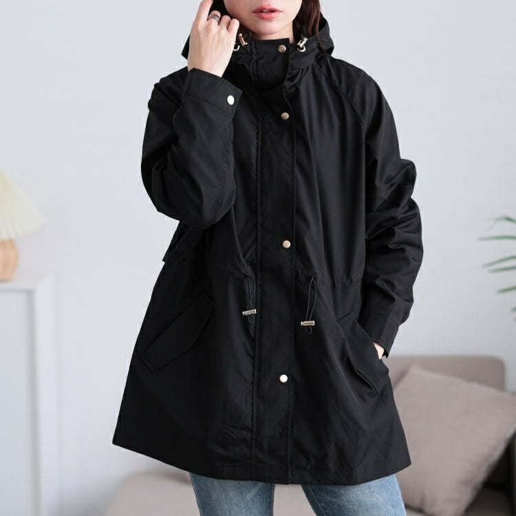 大きいサイズ レディース 撥水ウエストドロストマウンテンパーカー　mnfk-258101