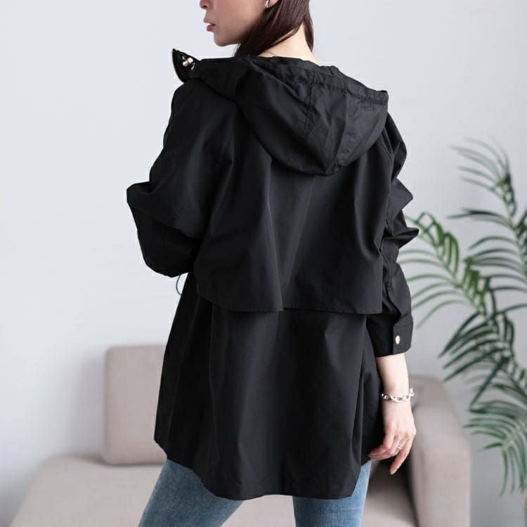 大きいサイズ レディース 撥水ウエストドロストマウンテンパーカー　mnfk-258101