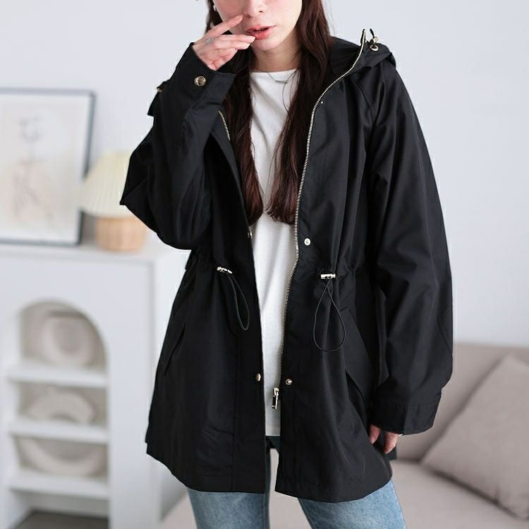 大きいサイズ レディース 撥水ウエストドロストマウンテンパーカー　mnfk-258101