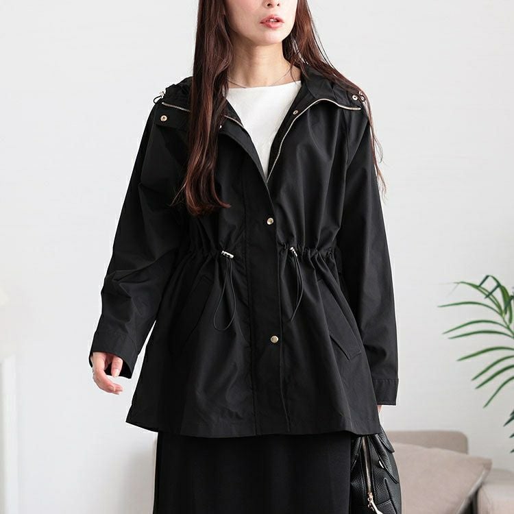 大きいサイズ レディース 撥水ウエストドロストマウンテンパーカー　mnfk-258101