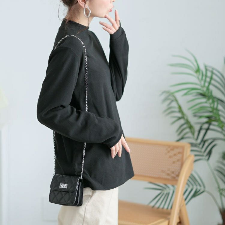 大きいサイズ レディース プチハイネックロンT　goldy-1632