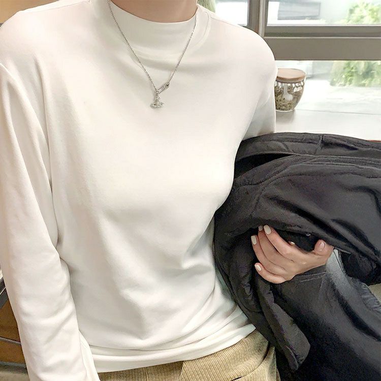 大きいサイズ レディース プチハイネックロンT　goldy-1632