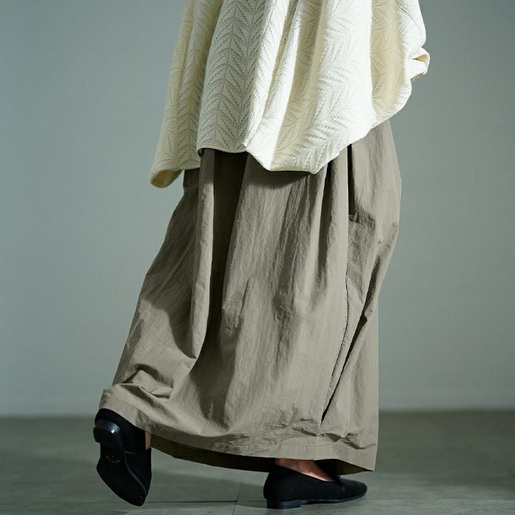 大きいサイズ レディース タックナイロンコクーンスカート　nw-25001 【メール便可】