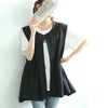 大きいサイズ レディース ジョーゼットペプラムベスト　bai-0178 ブラック
