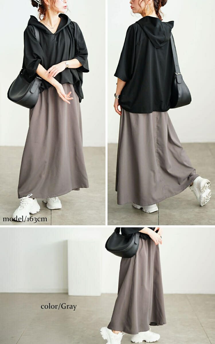 大きいサイズ レディース フード付きドルマンドッキングワンピース　nw-25016