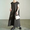 大きいサイズ レディース 軽量ノースリーブマキシワンピース　maru-30121 チャコール